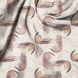 Rosa Shrimp Long Antennae Mönster Tyg
