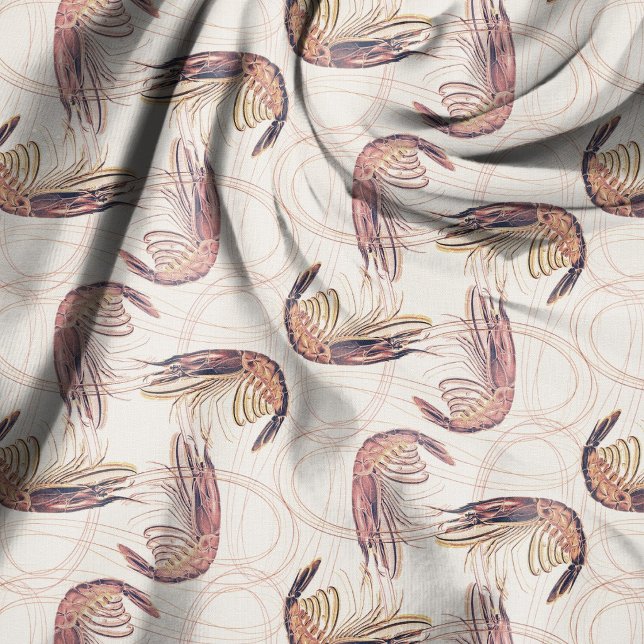 Rosa Shrimp Long Antennae Mönster Tyg (Skapare uppladdad)