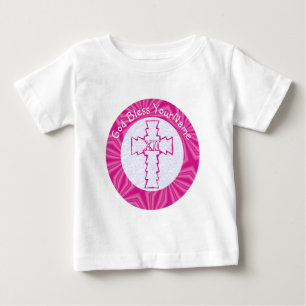 Rosa sicksack-kors med Namn Sicksack Cross T-shirt