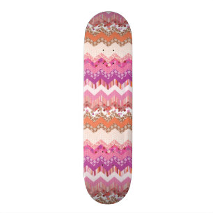 Rosa sicksackbakgrund skateboard bräda 20,5 cm