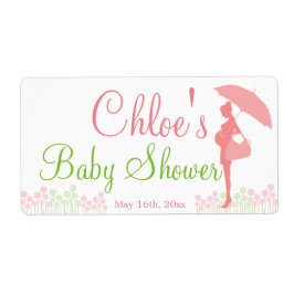 Rosa Silhouette Baby Shower Vattenflaska Fraktsedel