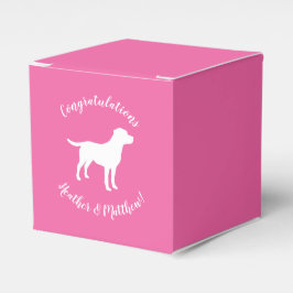 Rosa SIlhouette Lab Hund Puppy Baby SHower Presentaskar