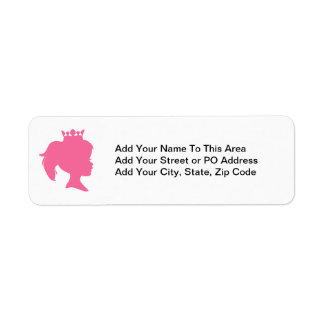 Rosa Silhouette Princess T-shirts och Gifts Returadress Etikett