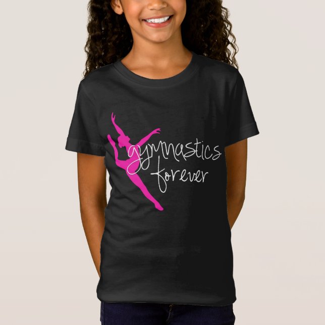 Rosa Silhouettegymnastikför evigt T-shirt (Framsida)