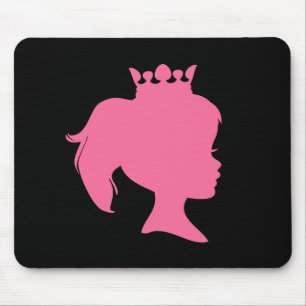 Rosa SilhouettePrincess T-tröja och gåvor Musmatta