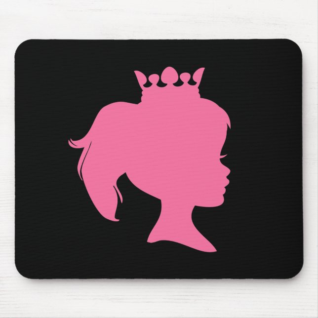 Rosa SilhouettePrincess T-tröja och gåvor Musmatta (Framsidan)