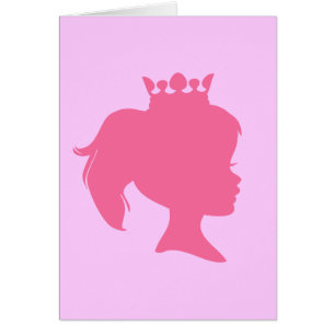 Rosa SilhouettePrincess T-tröja och gåvor OBS Kort
