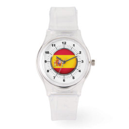 Rosa Silicon Watch för Flagga i Spanien Armbandsur