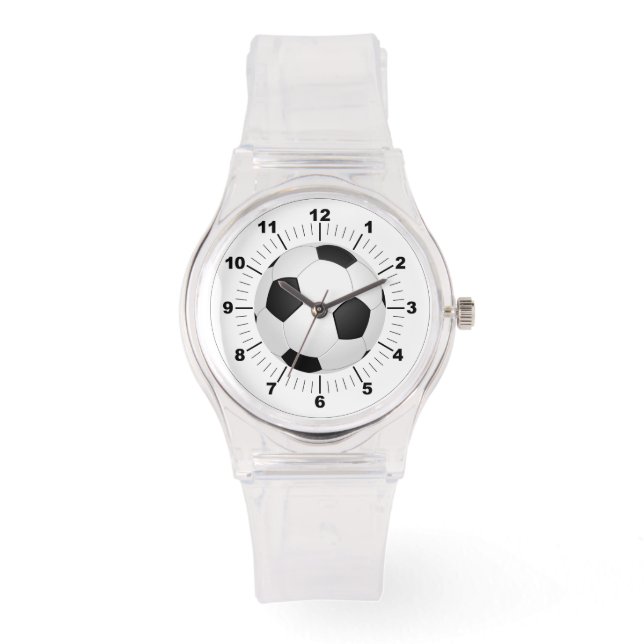 Rosa Silicon Watch för kvinnor, fotboll Armbandsur (Framsida)