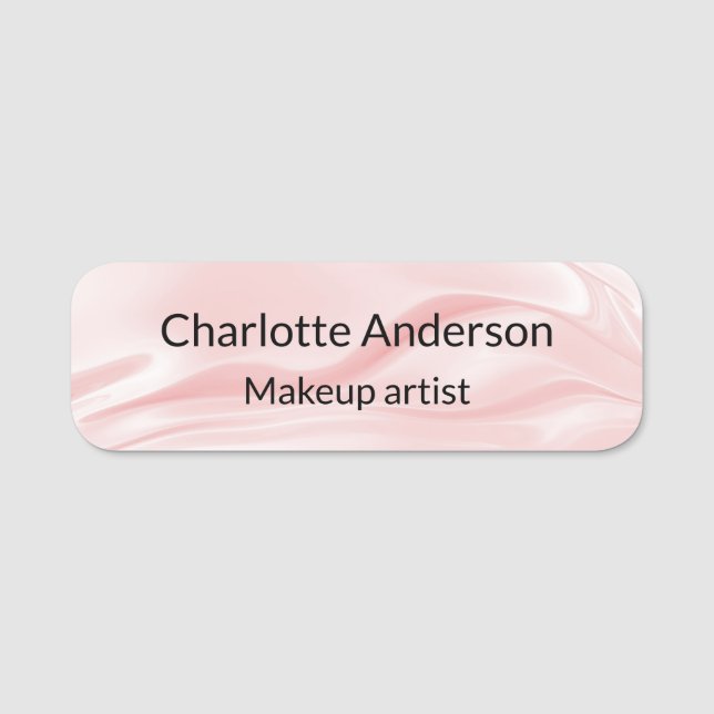  rosa silke satängverksamhet elegant  namnbricka (Framsida)