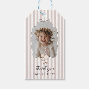 Rosa Silly Goose 1-årsfest Presentetikett