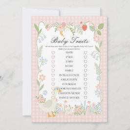 Rosa Silly Goose Blommig Rutig Baby Egenskaper Spe Inbjudningar