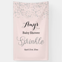 Rosa Silver Baby Sprinkle Baby Shower Banner