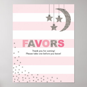rosa silver-babydusch-dekoration gynnar bord-skylt poster