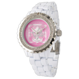 Rosa & Silver Butterfly och oändlighetstecken Armbandsur