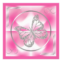 Rosa & Silver Butterfly och oändlighetstecken | Fo
