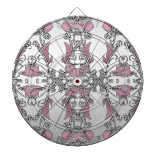 Rosa Silver dekorativ Dartboard Darttavla