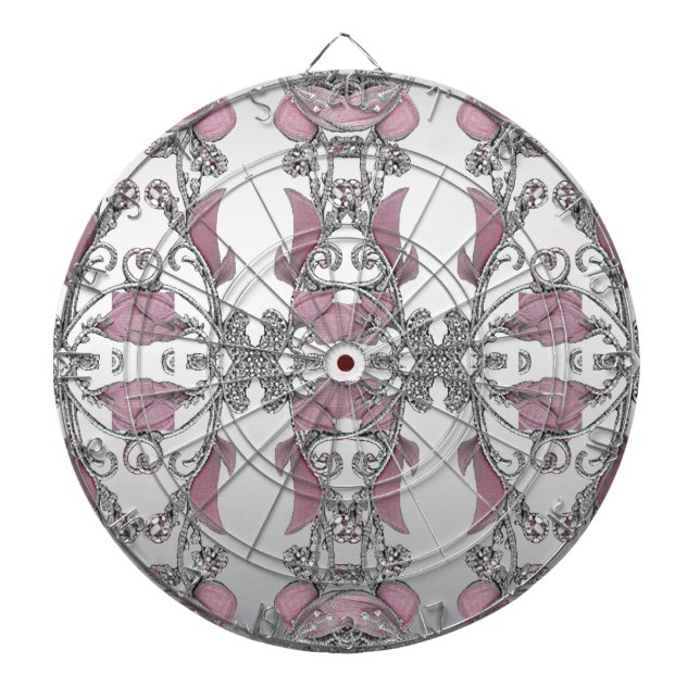 Rosa Silver dekorativ Dartboard Darttavla (Framsidan)