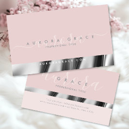 Rosa Silver Elegance Visitkort