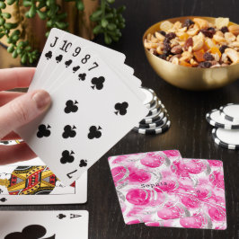 Rosa Silver Glam Abstrakt Circles Casinokort