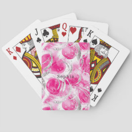 Rosa Silver Glam Abstrakt Circles Casinokort