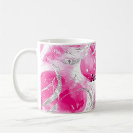 Rosa Silver Glam Abstrakt Circles Kaffemugg