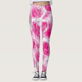 Rosa Silver Glam Abstrakt Circles Leggings