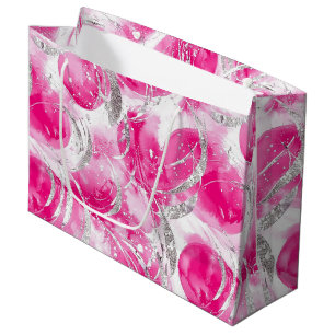 Rosa Silver Glam Abstrakt Födelsedagscirklar