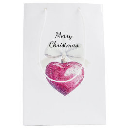 Rosa Silver Glam Heart Ornamet God jul