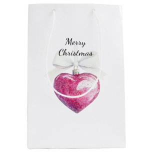 Rosa Silver Glam Heart Ornamet God jul