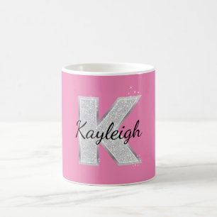 ROSA SILVER GLITTER BREV K KAFFEMUGG