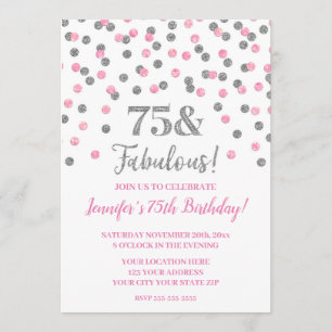 Rosa Silver Glitter confetti 75 och Fabulous Inbjudningar