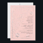 Rosa Silver Glitter diagonal konfetti Bat mitzvah Inbjudningar<br><div class="desc">Den här eleganten och den unika Bat mitzvah inbjudan är idealiska för ett klassigt och formellt evenemang. Den har en faux tryckt glatt silver glitter-konfekt som sprinklats diagonalt över inbjudan ovanpå en tunn silver-rektangel gräns med rosa. Det är chic, modern, lyxig, söt, enkel och trendig. perfekten är designad för din...</div>