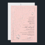 Rosa Silver Glitter diagonal konfetti Bat mitzvah Inbjudningar<br><div class="desc">Den här eleganten och den unika Bat mitzvah inbjudan är idealiska för ett klassigt och formellt evenemang. Den har en faux tryckt glatt silver glitter-konfekt som sprinklats diagonalt över inbjudan ovanpå en tunn silver-rektangel gräns med rosa. Det är chic, modern, lyxig, söt, enkel och trendig. perfekten är designad för din...</div>