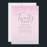 Rosa & Silver Glitter Girls 21:a födelsedag Party Inbjudningar<br><div class="desc">Rosa & Silver Glitter Girls 21:a födelsedag Party Inbjudan Faux Rosa Glitter Konfetti-inbjudan. Matchande samling i Niche- och Nest-butiken.</div>
