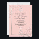 Rosa Silver Glitter Konfetti hörn Bat mitzvah Inbjudningar<br><div class="desc">Denna elegant och moderna Bat mitzvah inbjudan är idealisk för ett klassligt och formellt evenemang. Den har en faux tryckt glatt silver glitter-konfekt som sprinklat på hörnen över en tunn silver-rektangel gräns med rosa med stjärnor David. Det är chic, lyxig, söt, enkel och trendig. perfekten är utformad för din speciella...</div>