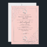 Rosa Silver Glitter Konfetti hörn Bat mitzvah Inbjudningar<br><div class="desc">Denna elegant och moderna Bat mitzvah inbjudan är idealisk för ett klassligt och formellt evenemang. Den har en faux tryckt glatt silver glitter-konfekt som sprinklat på hörnen över en tunn silver-rektangel gräns med rosa med stjärnor David. Det är chic, lyxig, söt, enkel och trendig. perfekten är utformad för din speciella...</div>