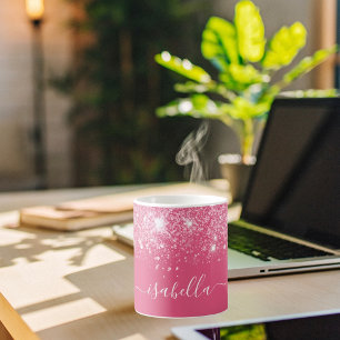 Rosa Silver glitter namn Kaffemugg