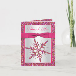 Rosa Silver Glitter Snowflake Photo - tackkort