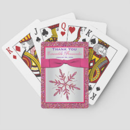 Rosa, Silver Glitter, Snowflake-uppspelningskort Spelkort