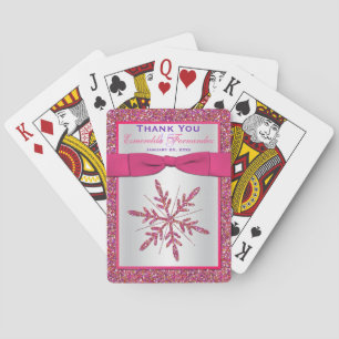 Rosa, Silver Glitter, Snowflake-uppspelningskort Spelkort