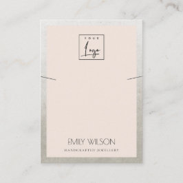 ROSA SILVER GRÄNS LOGOTYP NECKLACE VISNING VISITKORT