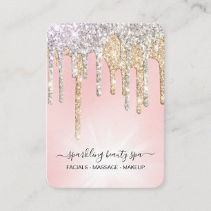 *~* Rosa Silver + Guld Dripning GLITTER AP7 Visitkort