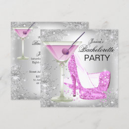 Rosa Silver Höga Klackar Sko Möhippa Inbjudningar