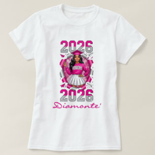Rosa & Silver Klass 2026 Studentexamen T Shirt