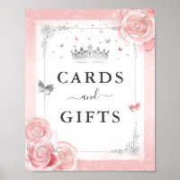Rosa Silver-kort med presentkort Tabletop Party-t