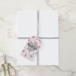 Rosa & Silver Polka dots Glam Party Tack Presentetikett