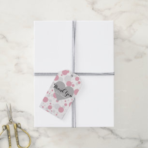 Rosa & Silver Polka dots Glam Party Tack Presentetikett