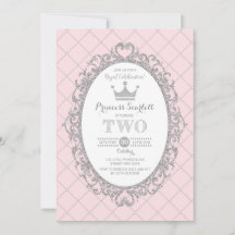 Rosa Silver Princess 2:a födelsedag Party Krona