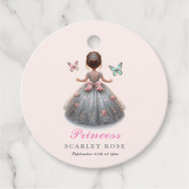 Rosa silver princess gown Fairytale födelsedagsfes Gåvor Etiketter